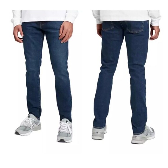 GAP Slim Jeans  Men's Size 32  Dark Rinsed Stretch Denim Jeans - Picture 1 of 9